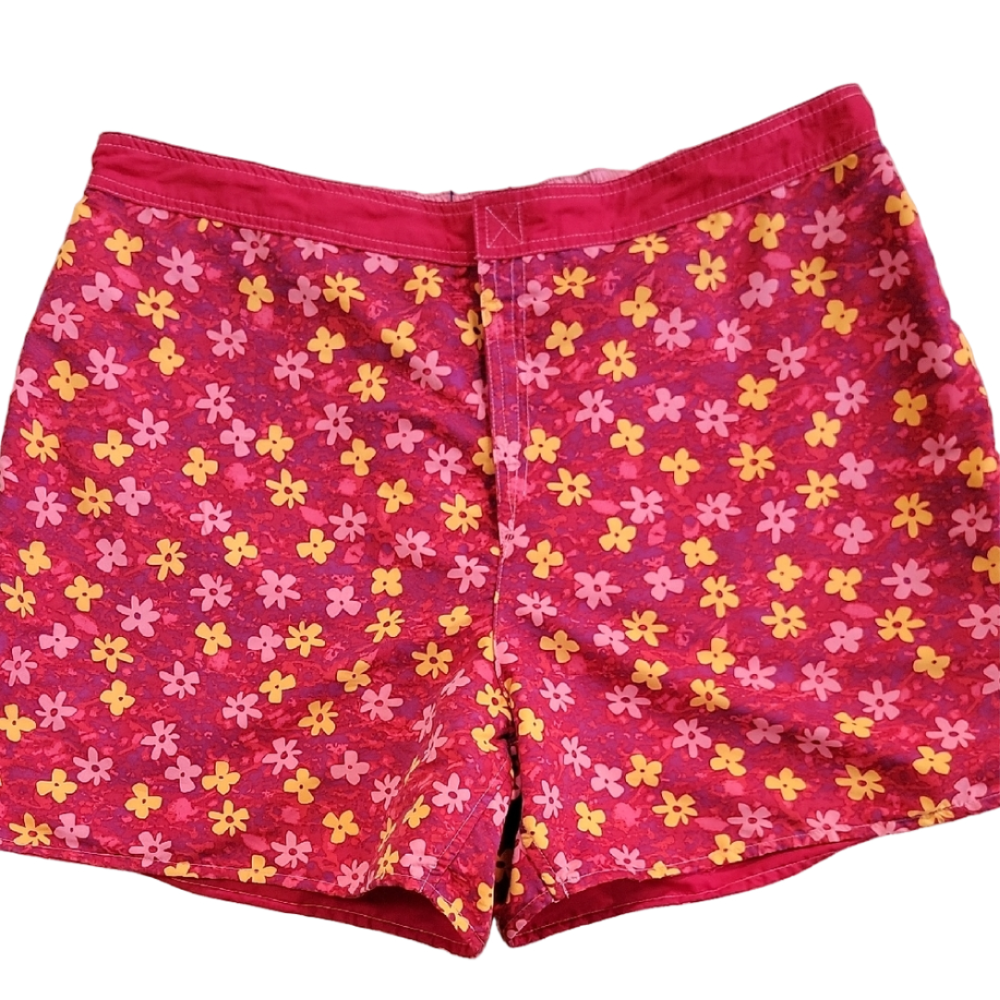 Catalina Reversible Red Floral Bermuda Board Shorts Size XL EUC